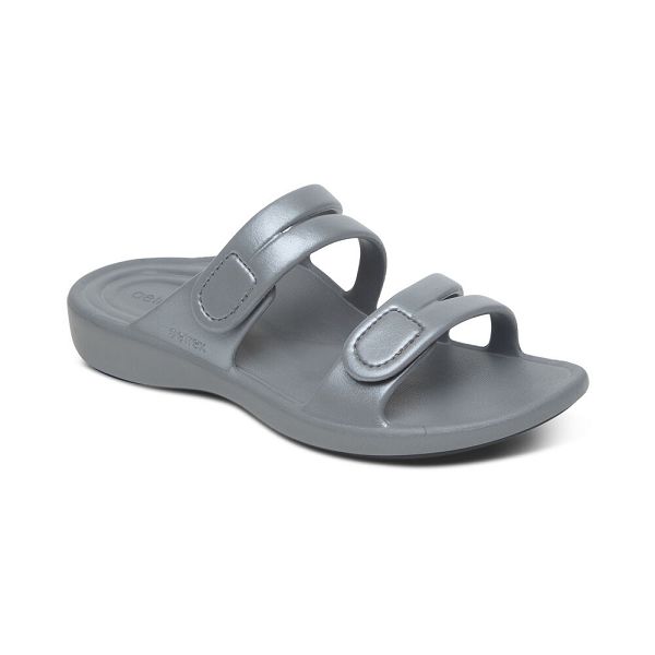 Aetrex Women's Janey Sport Water-Friendly Sandals - Grey | USA KNIX4HR